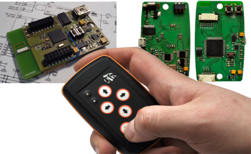 The prototype of an electronic device enabling remote control of a mobile phone application and communication with a network of radio beacons