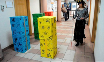 The blind girl testing the system