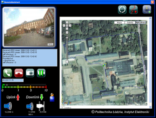 Screenshot of the graphical user interface of the remote operator’s terminal.